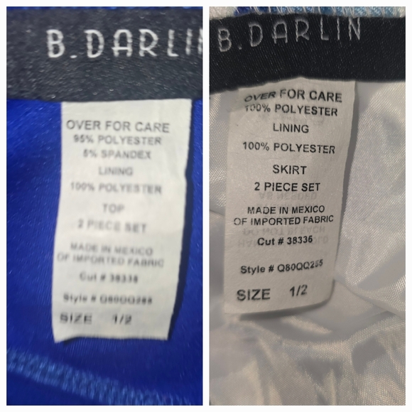 B. Darlin 2-Piece Semi-Formal Blue Floral Dress - Juniors Size 1/2 - Picture 9 of 12